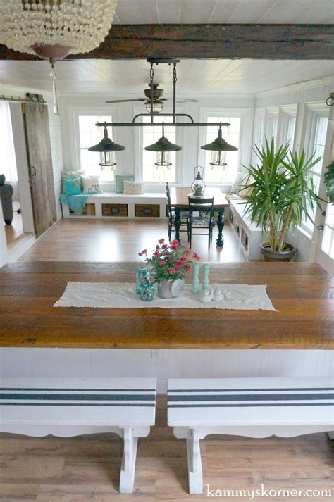 Sunroom And Dining Room Renovation Built In Table By Kammy S