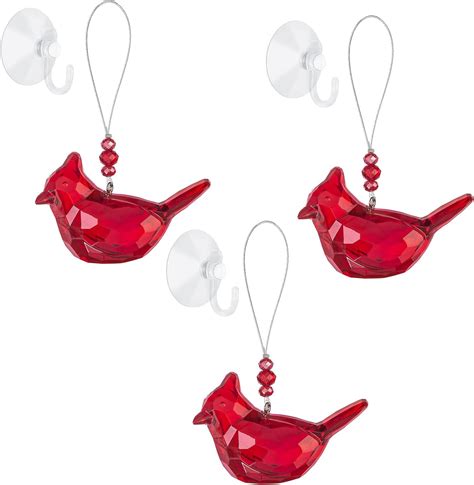 Cardinal Christmas Ornaments Red Bird Ornament Hanging Decorations For Xmas Tree Window Decor