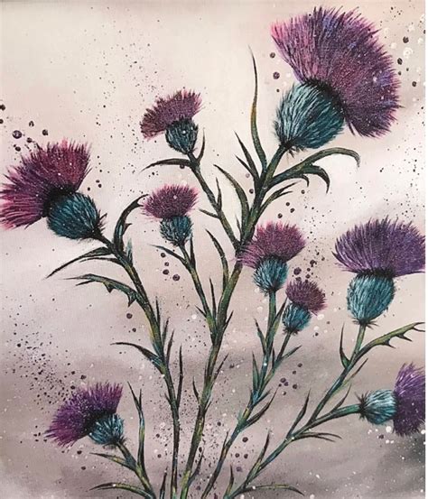 Grace On Twitter 💜🍃 ‘cloudy Thistles Original Art Print 💜🍃 Mhhsbd