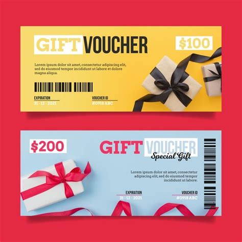 Free Vector Gift Voucher With Discount Template Voucher Design