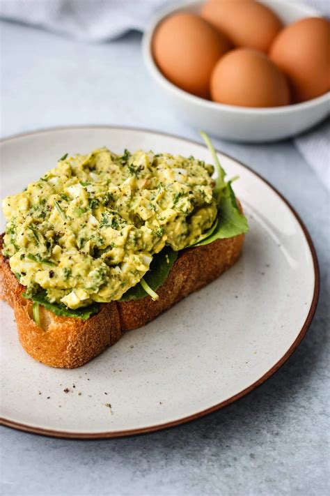 Easy Avocado Boiled Egg Salad Sandwich No Mayo Walder Wellness