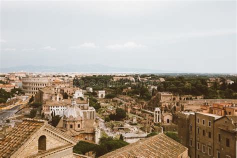 Vista Panor Mica Da Cidade Roma F Rum Romano E Do Colosseum De