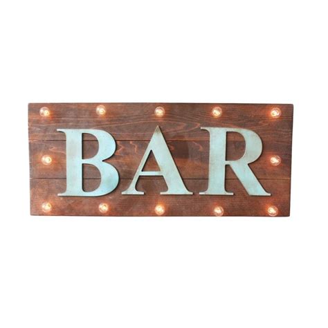 Bar Vintage Marquee Lighted Wood Sign