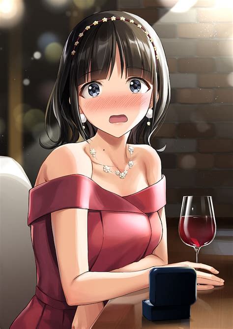 Free download | HD wallpaper: anime girls, Nijisanji, suzuka utako, Oimo, red dress, wine ...