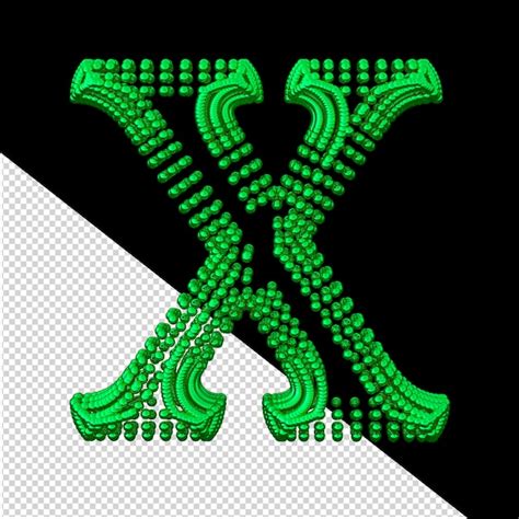 Premium Psd Green Symbol Made Of Spheres Letter X