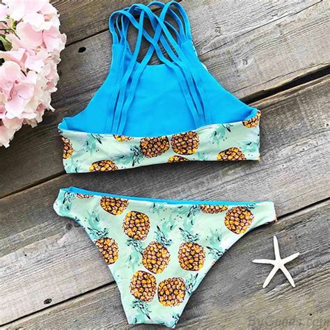 Sexy Tank Swimsuit Suit Bathing Swimwear New Pineapple Printing Bikini