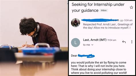 German Professor Rejects Indian Student Asking For Internship