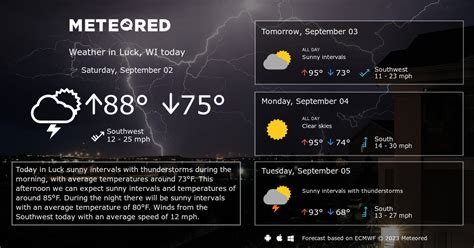 Luck, WI Weather 14 days - Meteored