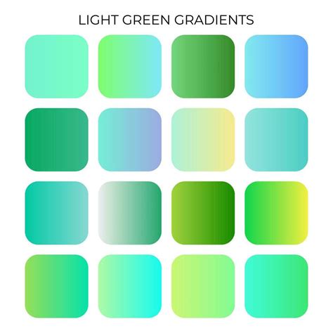 SET OF LIGHT GREEN GRADIENT COLOR PALETTE 35564005 Vector Art at Vecteezy