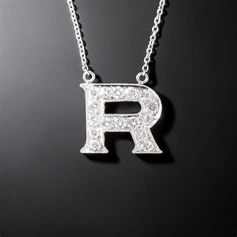 Diamond Initial 'R' Necklace