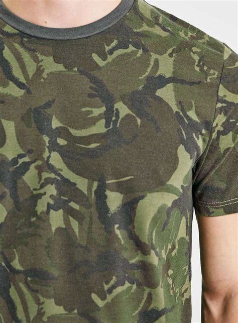 Camo Print Crew T Shirt Camo Print Topman T Shirt