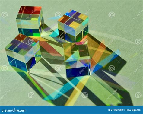 Dichroic Square Cube Prism Spreading Beam Of Natural Light Into