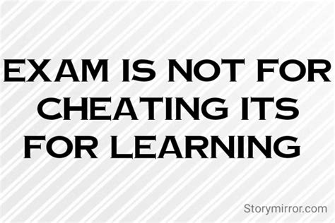 Exam Is Not For Cheating ALDRIN JUDE English Inspirational Quote