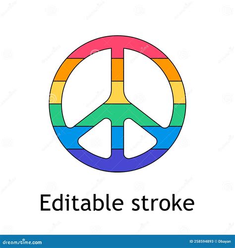 Hippie Peace Symbol In Lgbt Colors Stock Vector Illustration Of Love Circle 258594893