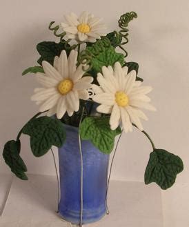 Or Large Daisies In Blue Vase Diam X Hmm