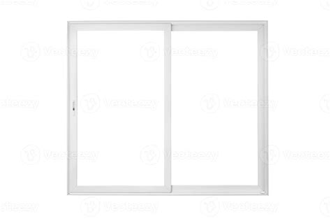 Real modern house door window frame isolated on white background