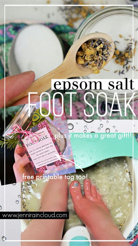 Epsom Salt Foot Bath Recipe + Printable Gift Tag! - Jenni Raincloud