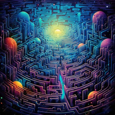 Magical Maze A Captivating Labyrinth Of Intricate Lines Leading To The