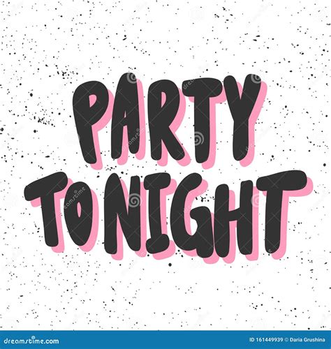 Party Tonight Sticker For Social Media Content Vector Hand Drawn