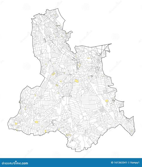 Vista Satelital Del Mapa De Los Distritos De Londres Y De Las Calles