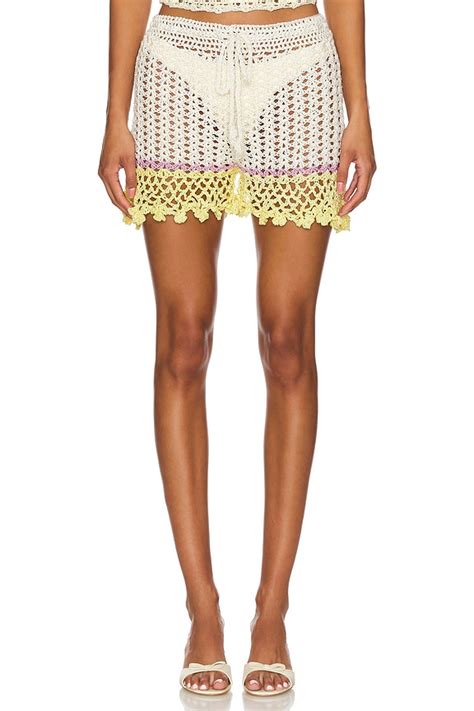 Andreeva Crochet Shorts In White Revolve