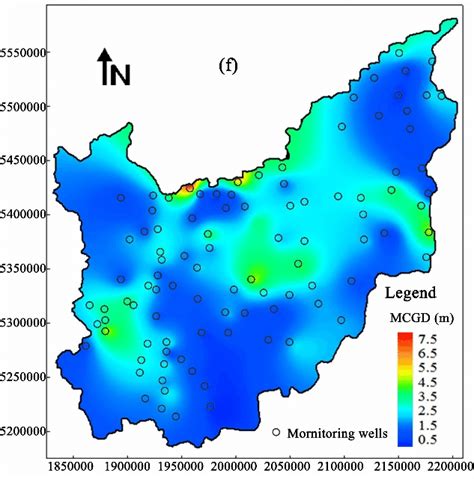 Maximal Change Of Groundwater Depth Mcgd In The North And Central