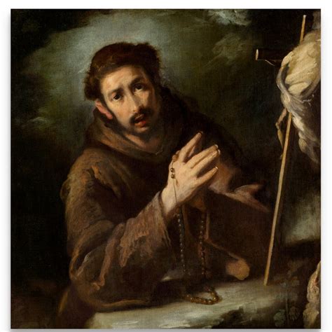 Saint Francis Of Assisi Praying Rosary Crucifix By Bernardo Strozzi C 1620 Canvas Art Etsy