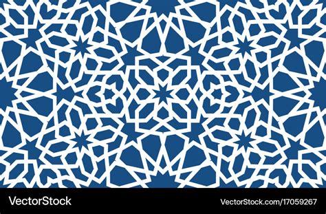 Blue islamic pattern seamless arabic geometric Vector Image