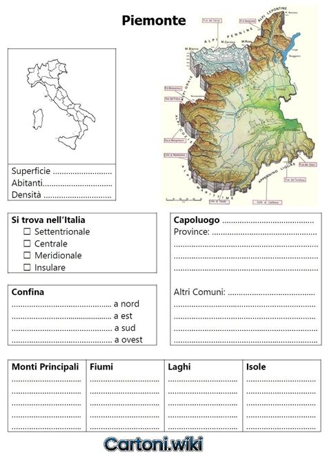 Schede Didattiche Di Geografia Descrivere Una Regione Artofit