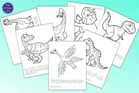 Free Printable Dinosaur Coloring Pages With Names The Artisan Life