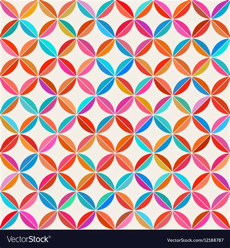 Seamless Colorful Circle Star Quilt Tiling Vector Image