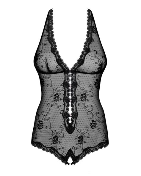 Sexy Body Nero Aperto Sotto Fiorenta Obsessive Lingerie