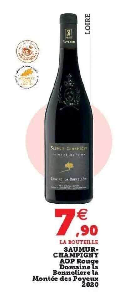 Promo Saumur Champigny Aop Rouge Domaine La Bonneli Re La Mont E Des