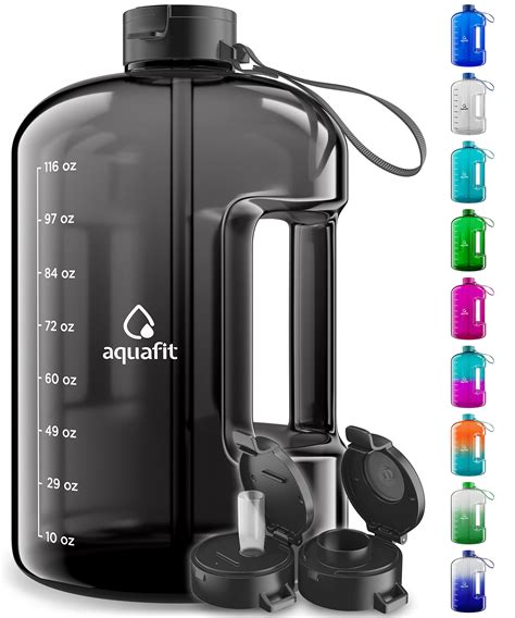 AQUAFIT 1 Gallon Water Bottle With Times To Drink - 1 Gallon Water Bottle With Straw ...