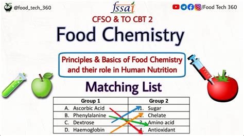 Food Chemistry Matching List Fssai Cbt Mock Test Fssai Cfso