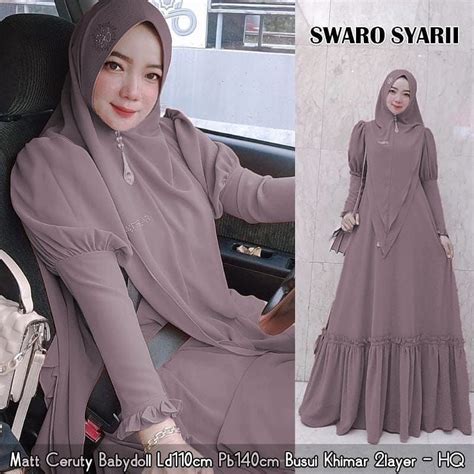 Jual Swarow Syari Plus Khimar Bisa Cod Baju Gamis Set Jilbab Syari