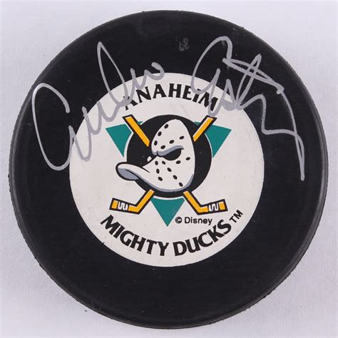 Emilio Estevez Signed "Mighty Ducks" Logo Hockey Puck (Schwartz COA ...