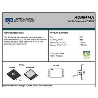 Jual AON6414A 6414A DFN5x6 30V 30A 6414 N Channel MOSFET Alpha Omega