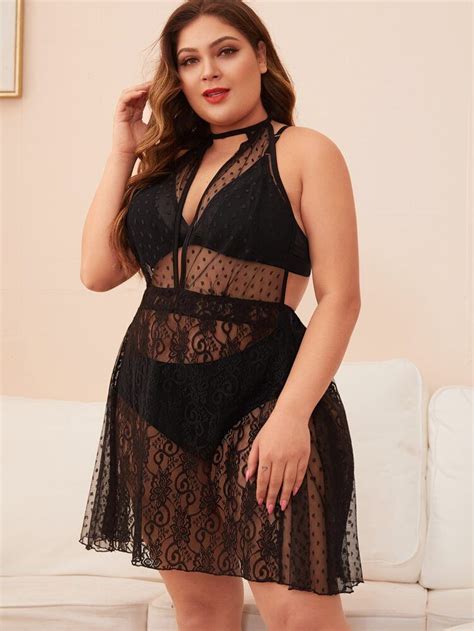 Plus Size Black Satin Lace Panel Scallop Lingerie Bodysuit Artofit