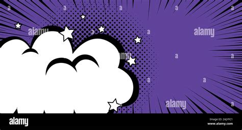 Cloud With Stars Pop Art Style Icons Stock Vector Image Art Alamy