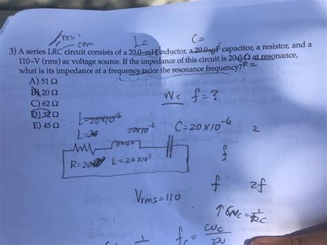 Solved Res 3 A Series LRC Circuit Consists Of A Chegg