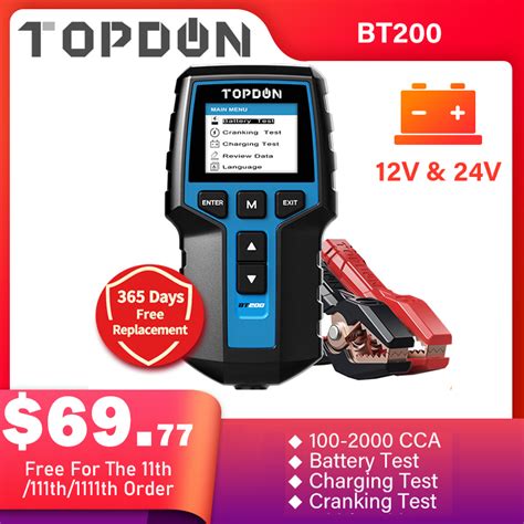 Topdon Bt V Car Battery Tester Digital Automotive Diagnostic