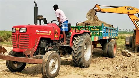 Mahindra Di Sarpanch And Jcb Dx Machine With Tractor Trailer Youtube