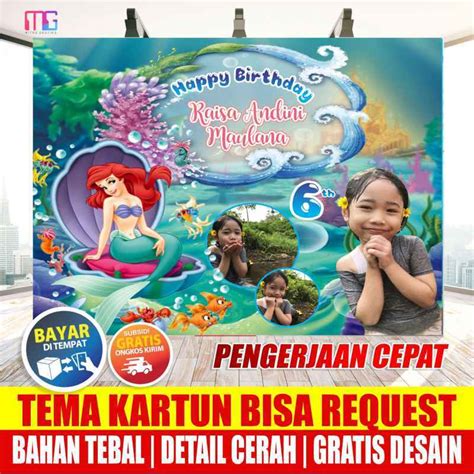 Promo Cetak Spanduk Banner Backdrop Ulang Tahun Ultah Anak Ariel My