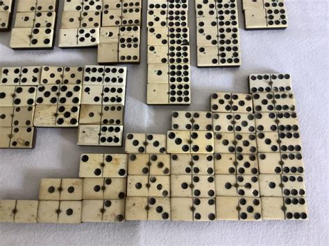 Collection Of Antique Dominoes 91 Bone On Ebony Catawiki