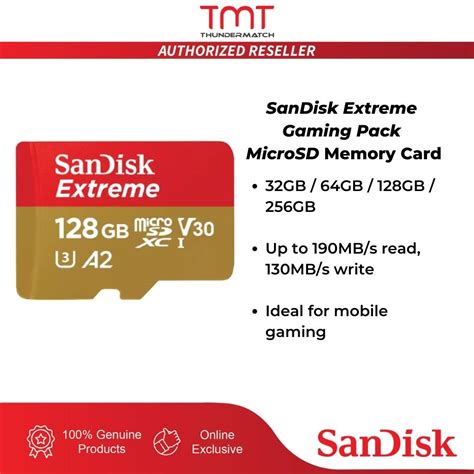 TMT SanDisk Extreme Gaming Pack Micro SD 32GB 64GB 128GB 256GB UHS I