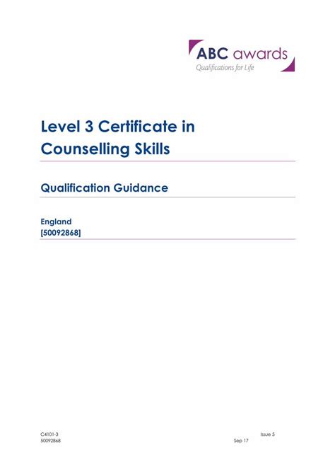 Pdf Level Certificate In Counselling Skills Abc Awards Pdf