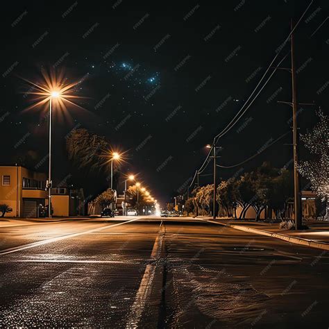 premium ai image  street   street light night view
