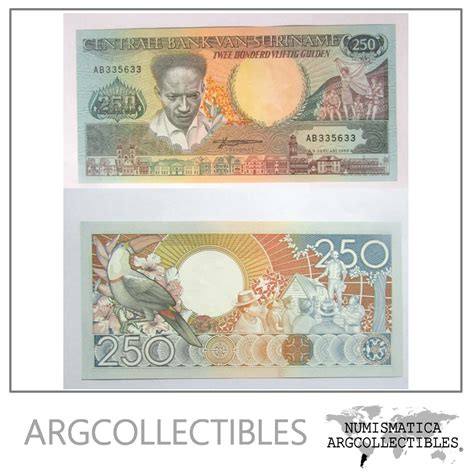 Surinam Billete 250 Gulden Pick 134 Unc Año 1988 Argcollectibles