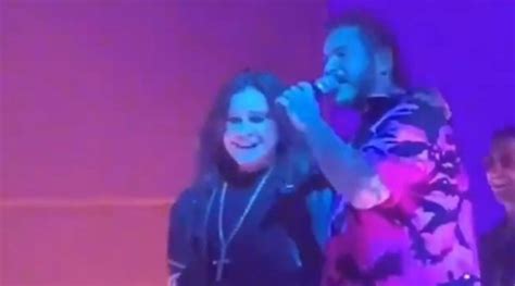 Ozzy Osbourne sings with Post Malone on stage